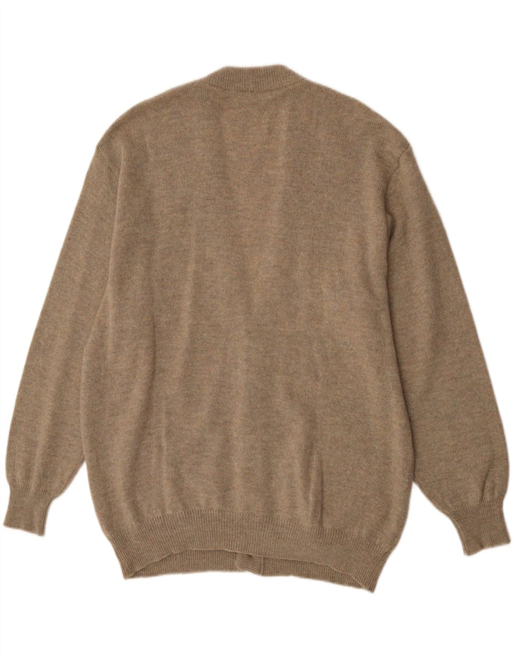 Vintage hombres Cardigan suéter XL marrón Argyle/Diamante