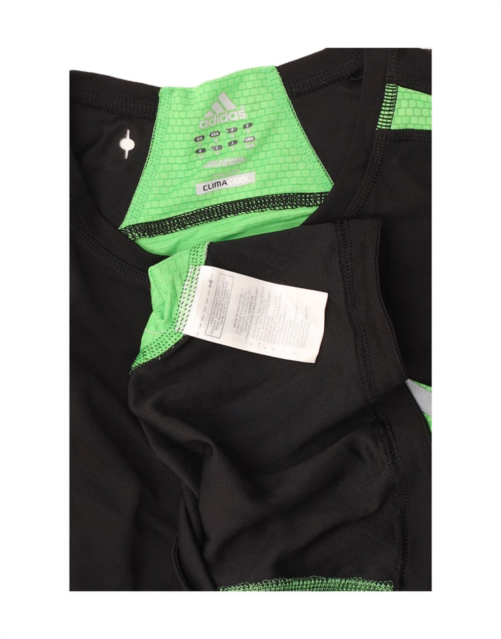 Adidas Hombre Climacool Camiseta Top Medio Negro Colorblock Poliéster