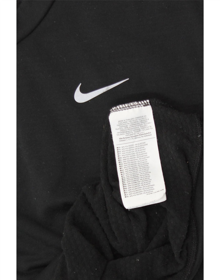 Nike Mujer Crop Sudadera Jumper UK 12 Mediano Negro Poliéster Deportes