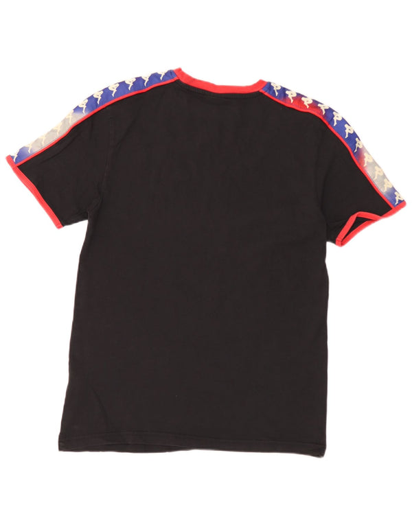 Kappa Hombre Camiseta Gráfica Top Small Negro Colorblock Algodón