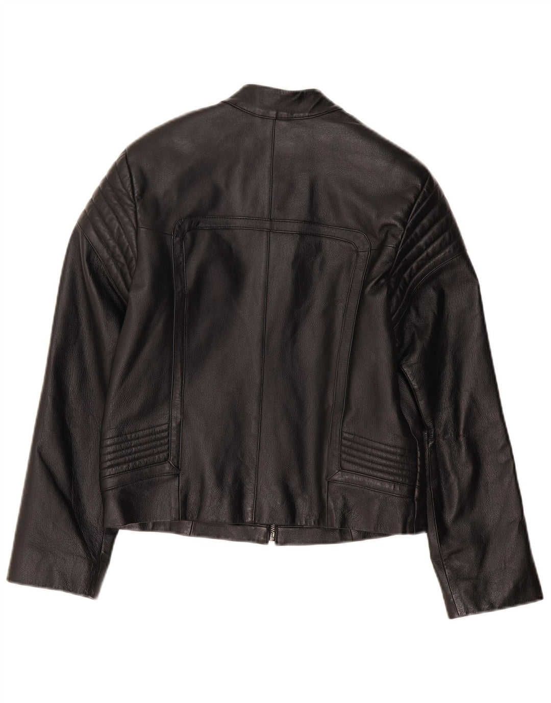 VINTAGE Chaqueta de cuero biker para mujer Reino Unido 8 Pequeño cuero negro