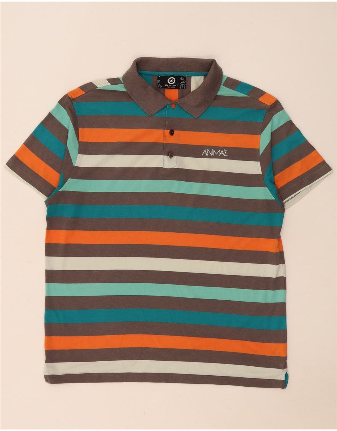 Polo para hombre Animal Poliéster a rayas multicolor grande