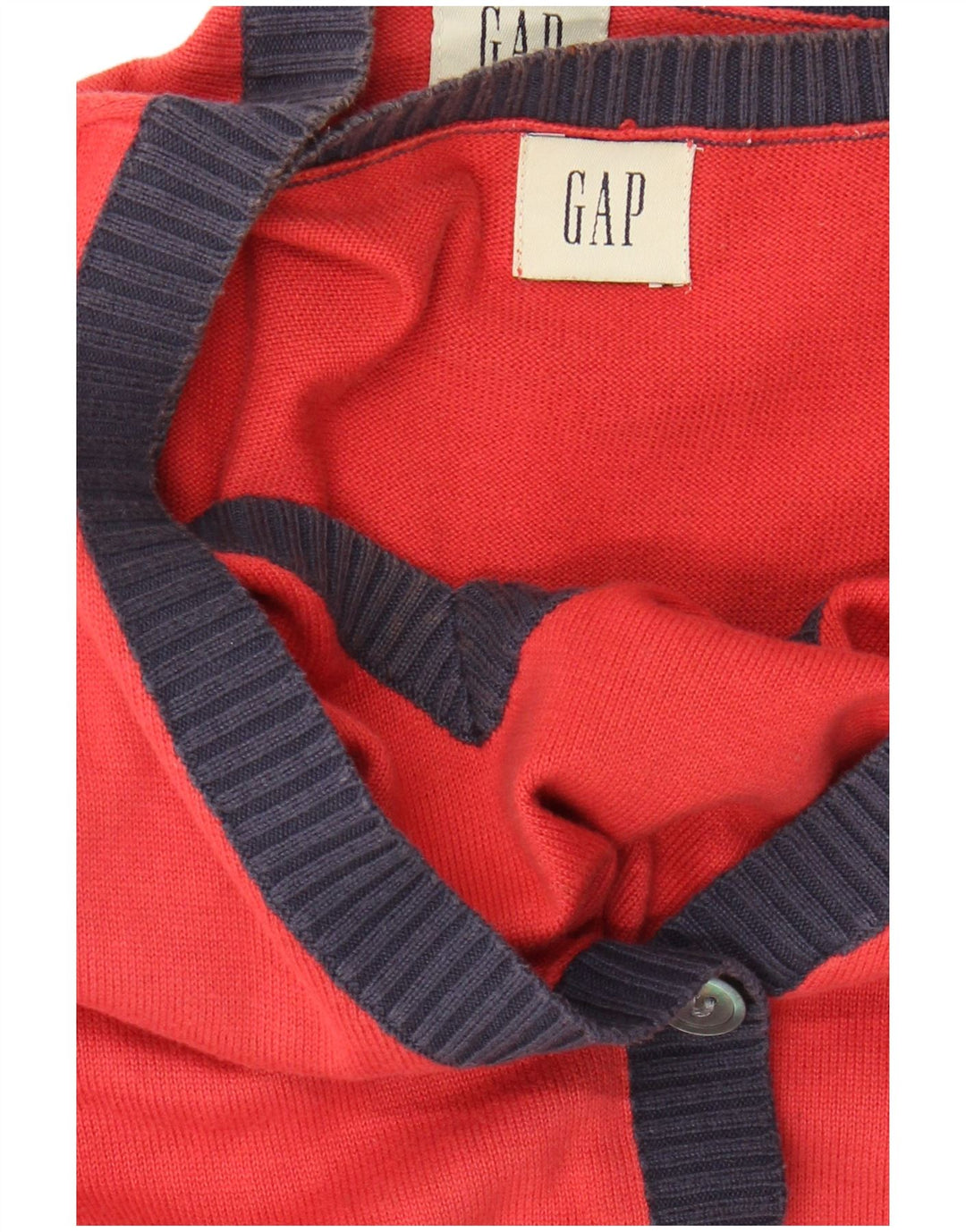 GAP Suéter tipo cárdigan corto para mujer Reino Unido 44 Grande Rojo Colorblock