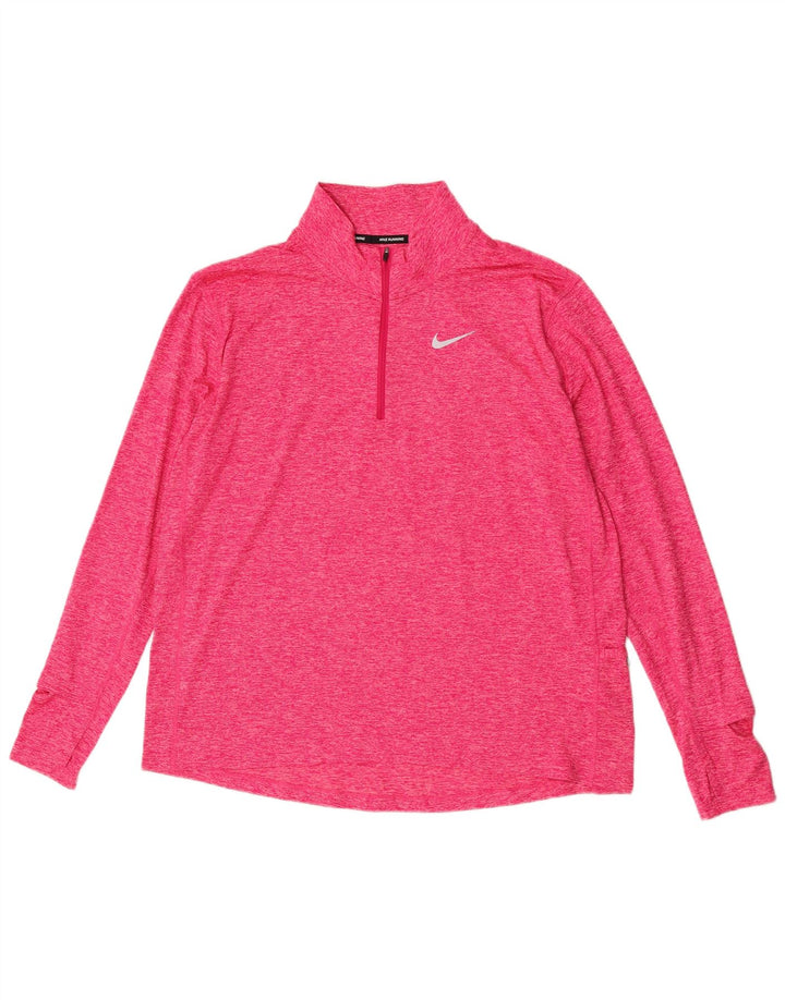 Nike Dri Fit - Chándal para correr con cremallera y cuello para hombre, talla XL, color rosa