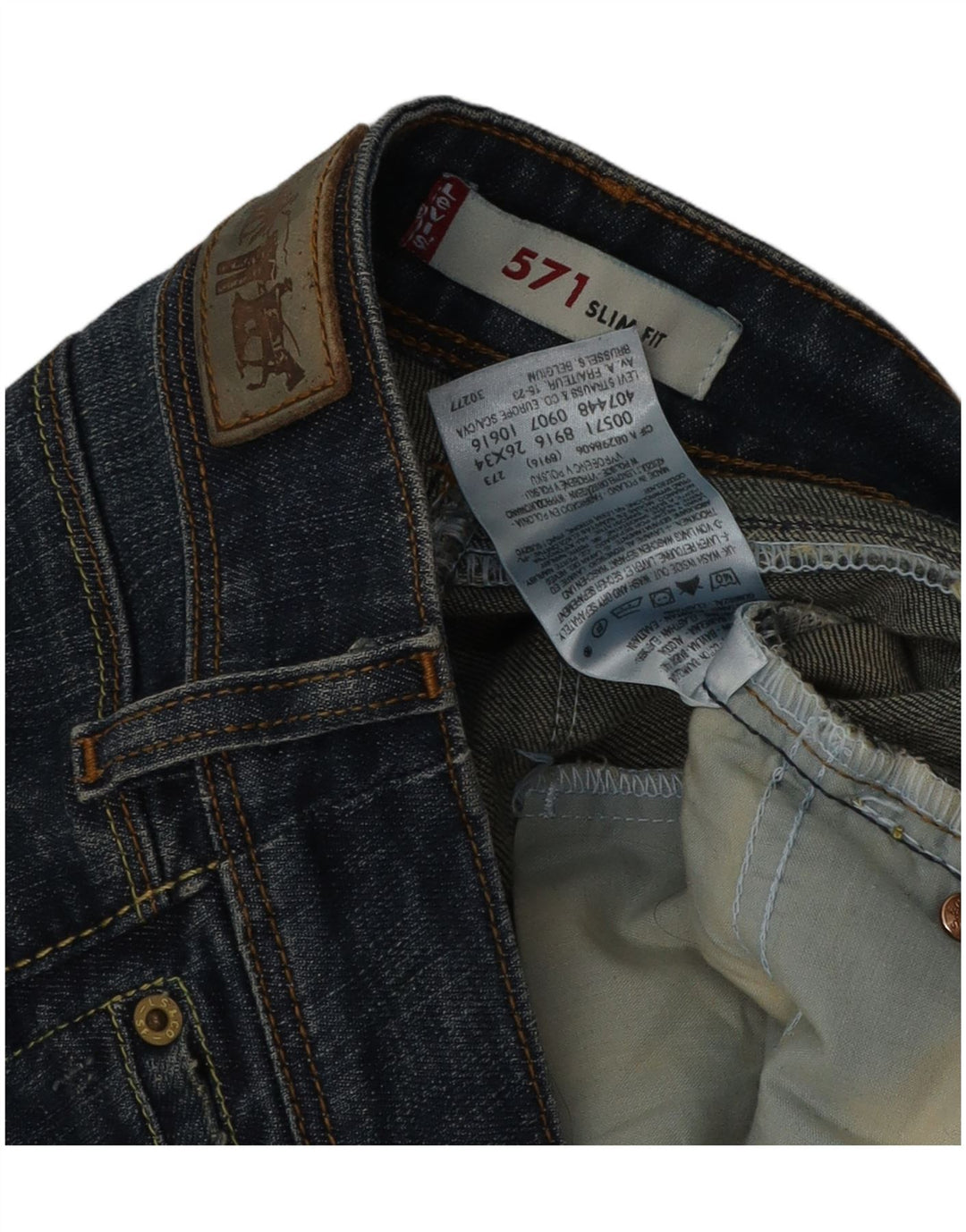 Vaqueros Levi's 571 Slim para mujer W26 L34 Algodón azul marino