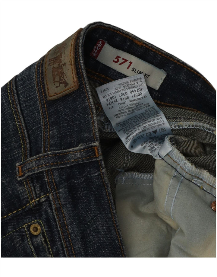 Vaqueros Levi's 571 Slim para mujer W26 L34 Algodón azul marino