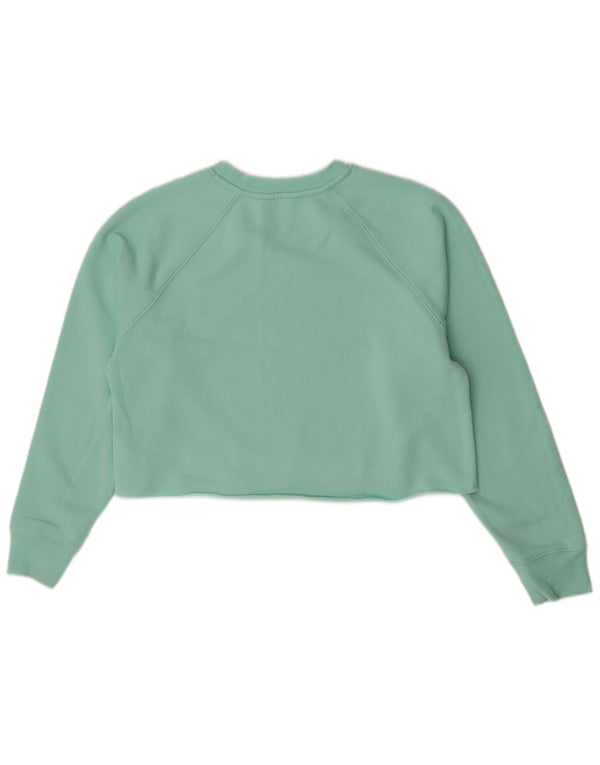 Dkny Mujer Crop Oversize Sudadera Jumper UK 10 Small Turquesa Algodón