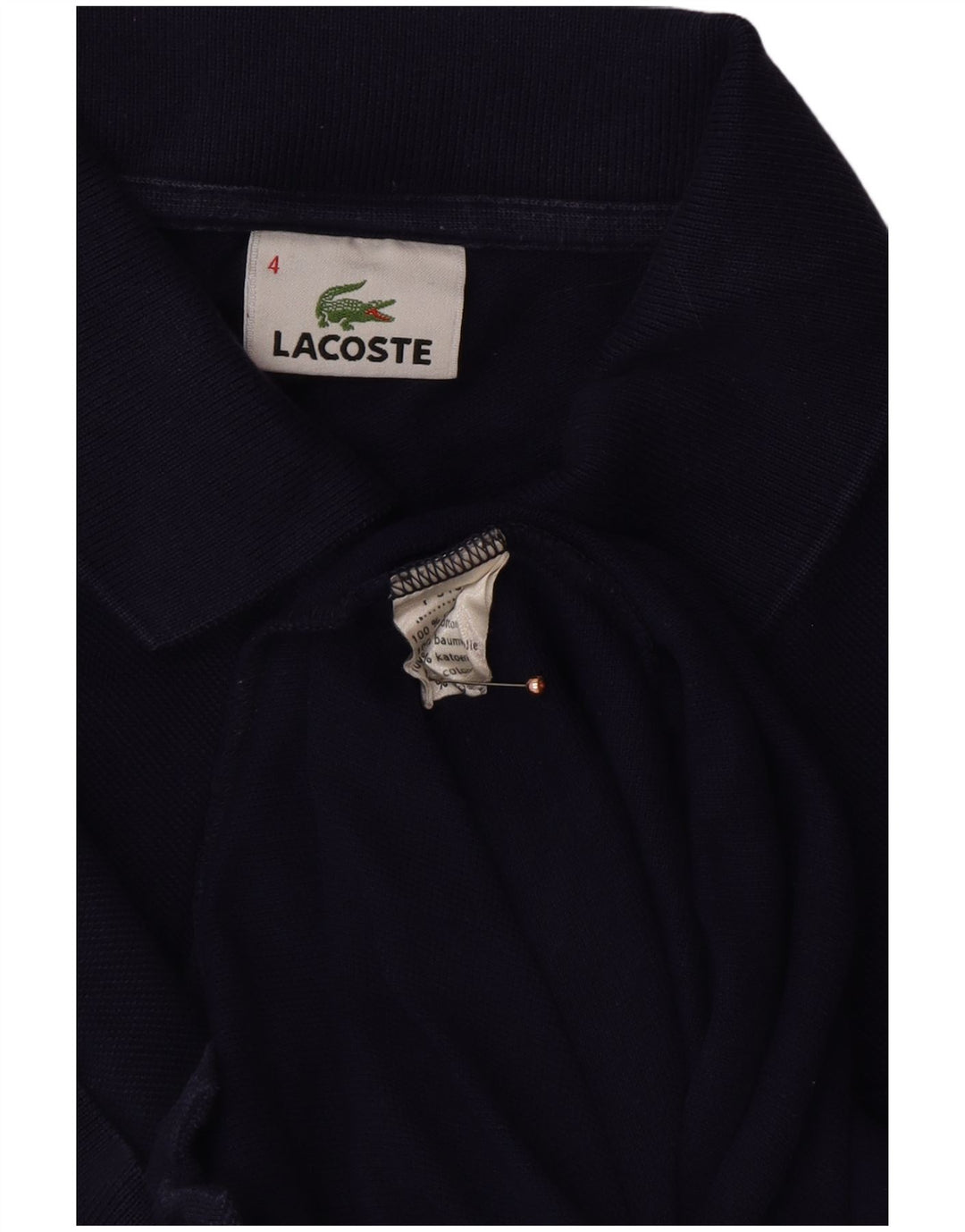 LACOSTE Polo para hombre talla 4 mediano algodón azul marino