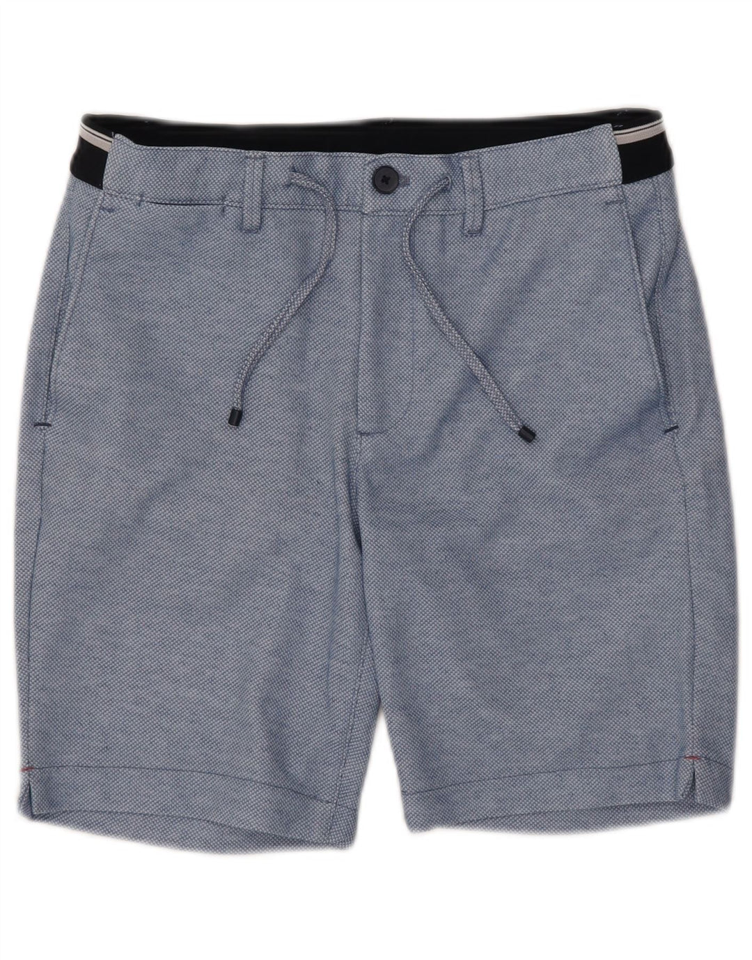 Zara Mens Chino Shorts Small W30 Poliéster Azul