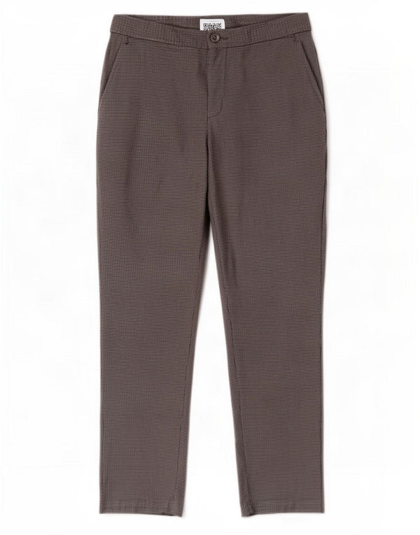Zara Pantalones Chinos Crop Slim para Mujer EU 38 Small W28 L26 Gris Pata de Gallo