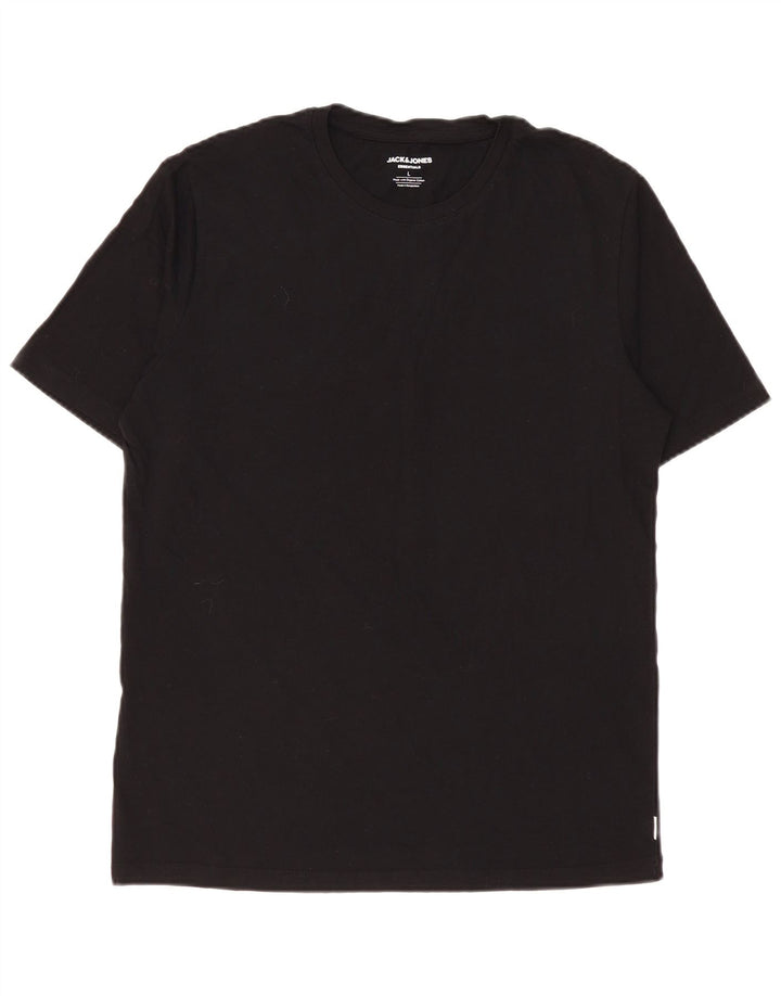 Jack & Jones - Camiseta para hombre, talla grande, color negro, algodón