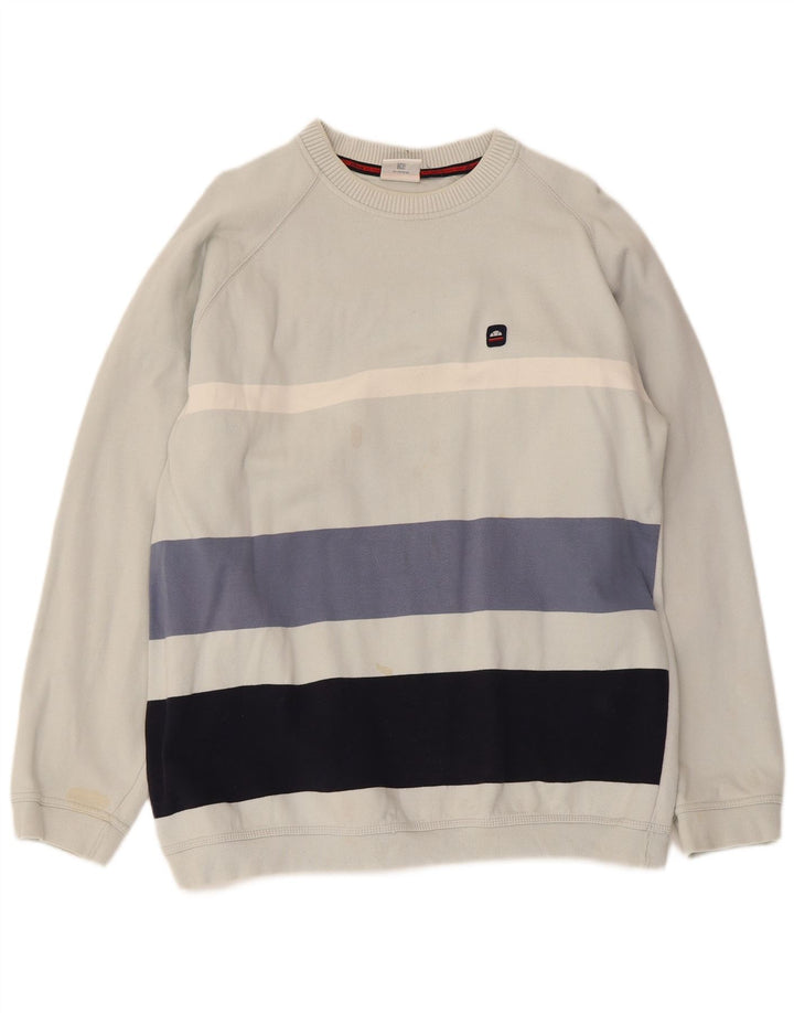 Ellesse Hombre Sudadera Jumper Algodón A Rayas Azul Medio