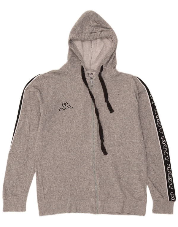 Kappa Womens Tezenis Zip Hoodie Sweater UK 14 Medium Grey Colourblock