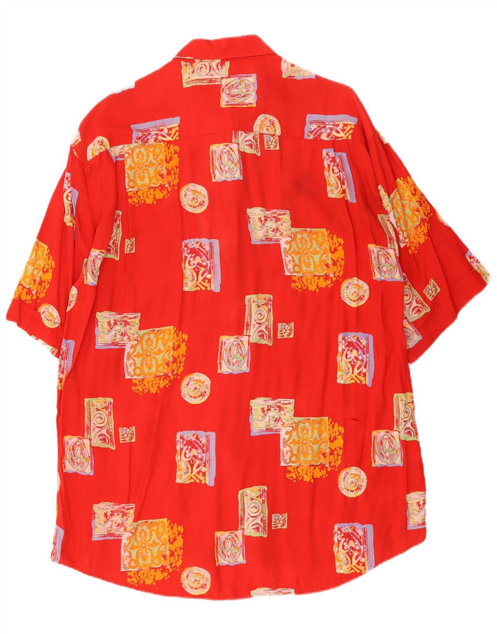 ALTER EGO Mens Short Sleeve Shirt XL Red Patchwork