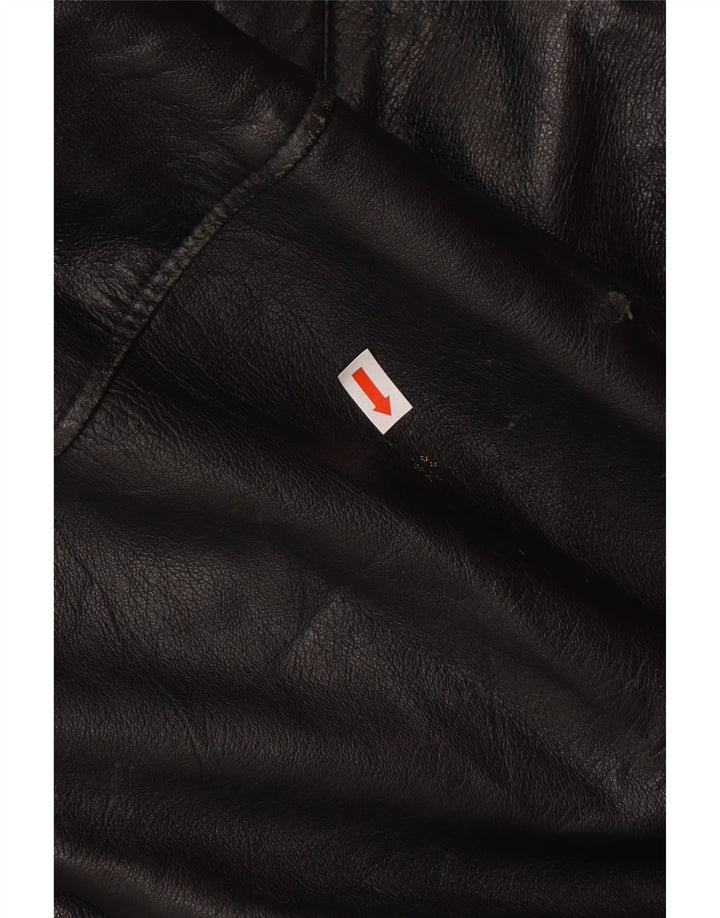 Chaqueta de cuero vintage para hombre IT 50 grande negro