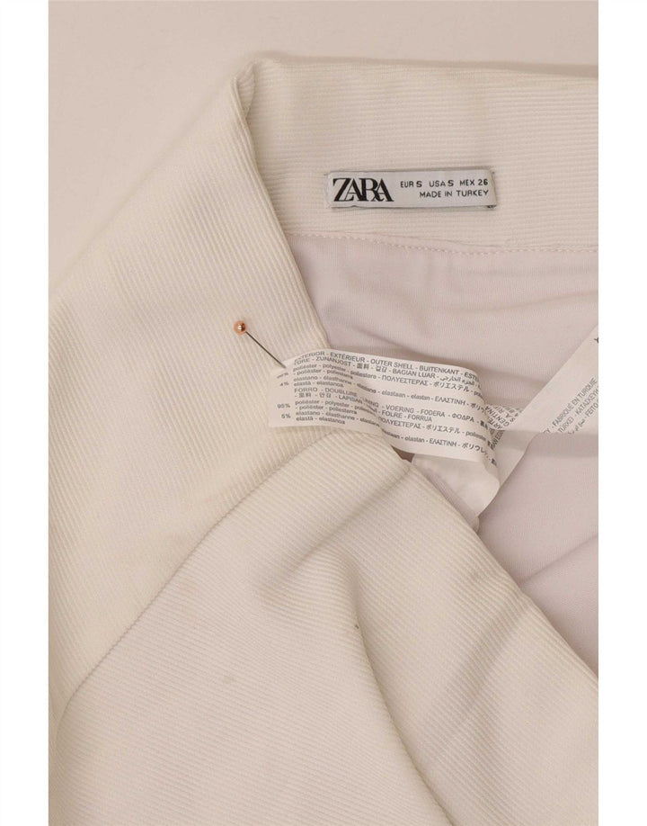 Minifalda Zara Mujer Small W26 Poliéster Blanco