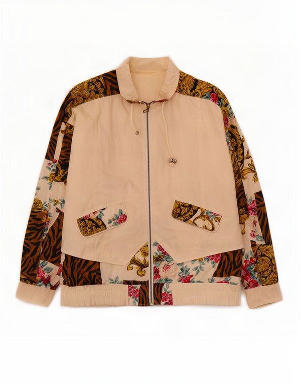 Andy Johns Womens Oversized Rain Jacket UK 14 Medium Off White Animal Print