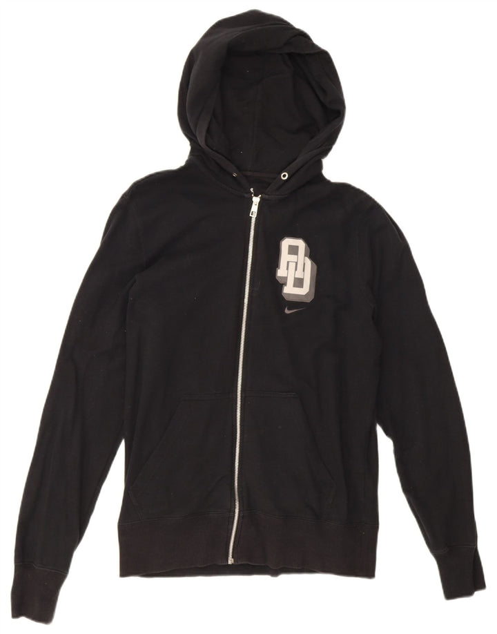Nike Sudadera con capucha y cremallera gráfica para hombre, algodón negro mediano