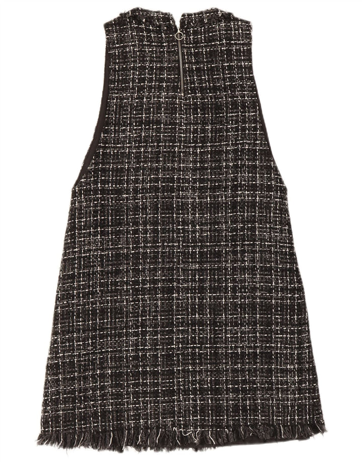 Zara Vestido recto sin mangas para mujer UK 6 XS Acrílico a cuadros negro