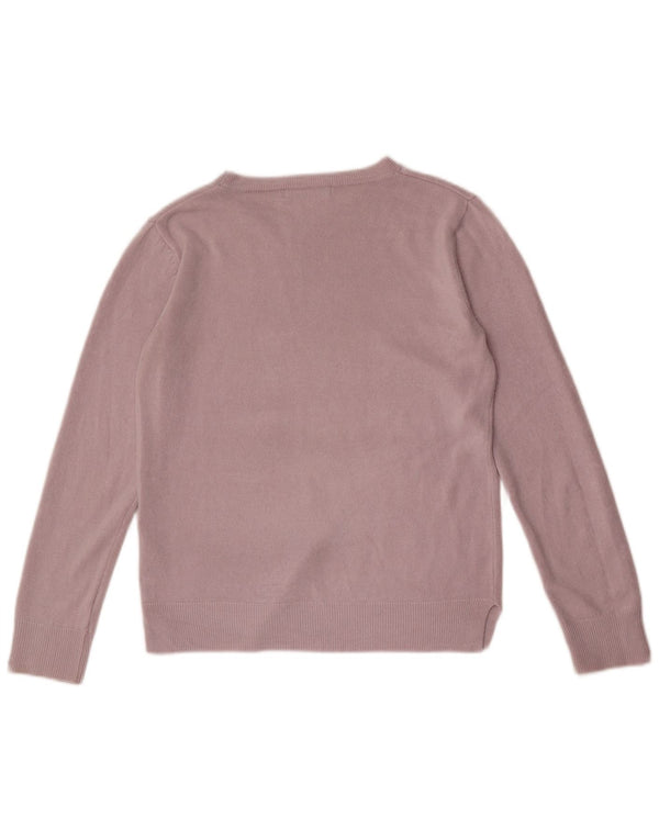 Marks & Spencer Suéter de Cuello Redondo para Mujer UK 10 Pequeño Acrílico Rosa