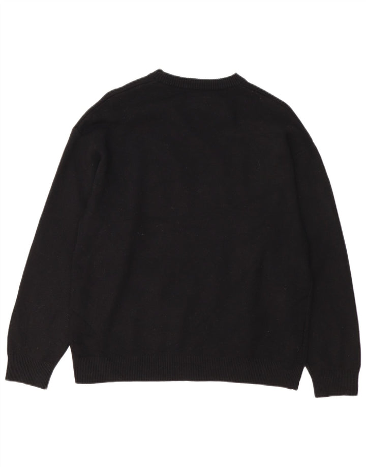 Zara - Jersey de cuello redondo para mujer, talla 40, talla mediana, viscosa negra
