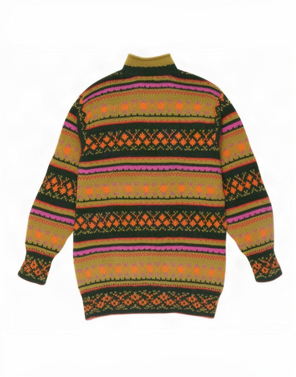 Benetton Jersey De Cuello Vuelto De Lana Fair Isle Mediano Multicolor Hombre