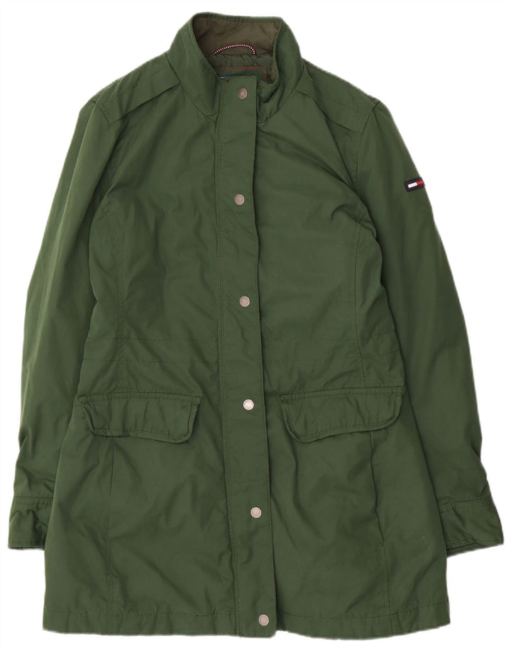 TOMMY HILFIGER Abrigo para mujer UK 12 Algodón verde medio