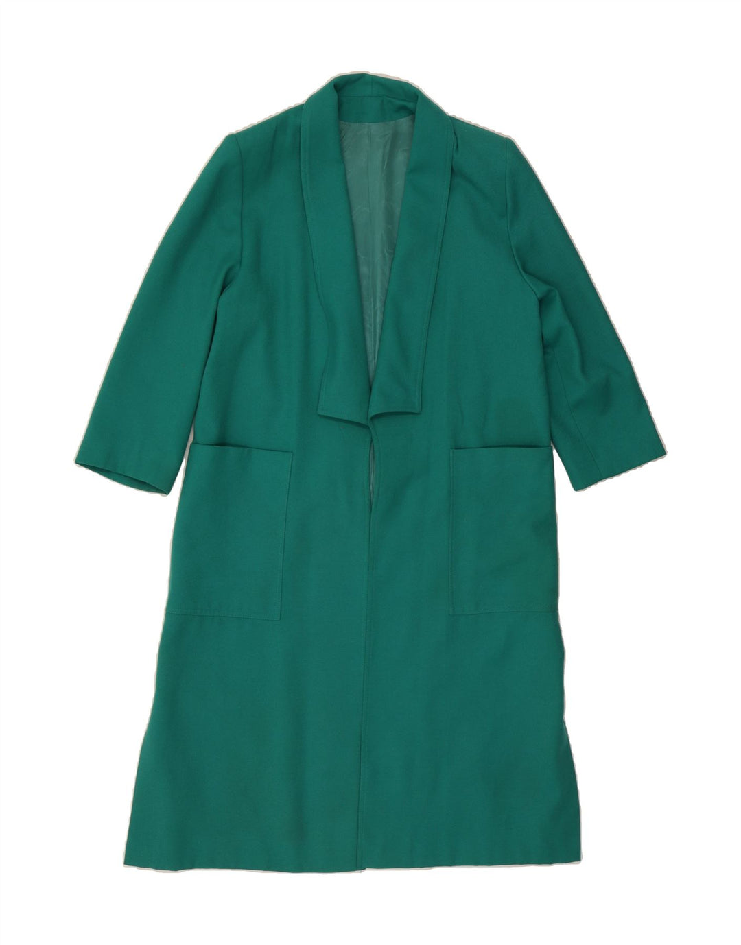 MAX PIERRE Womens Open 3/4 Sleeve Overcoat UK 10 Small  Green Polyester Vintage Max Pierre and Second-Hand Max Pierre from Messina Hembry 