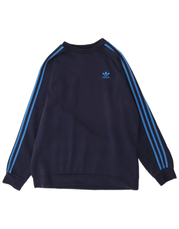 ADIDAS Hombre Sudadera Jumper Grande Azul Marino Algodón