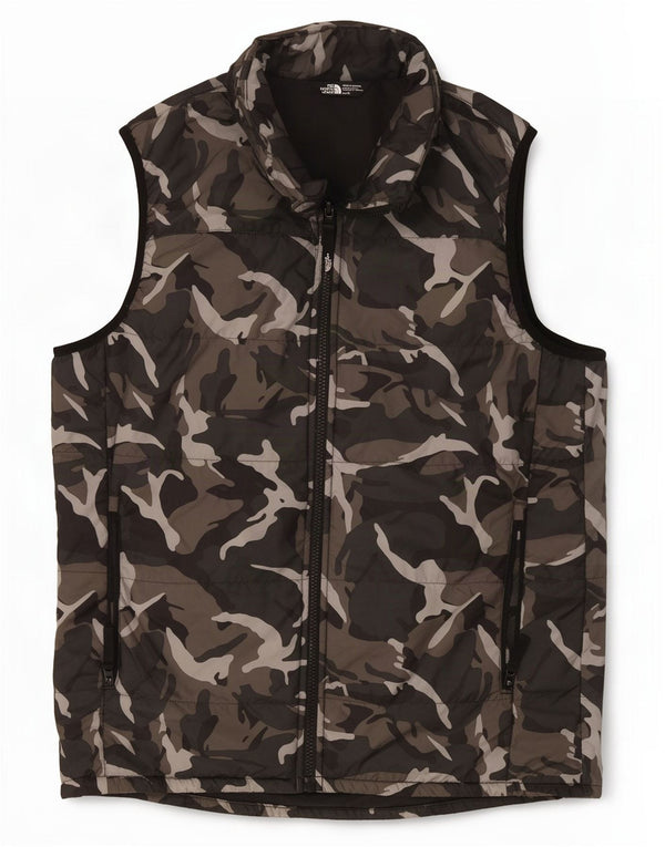 The North Face Chaleco acolchado para niño 14-15 años XL Gris Camuflaje Poliéster