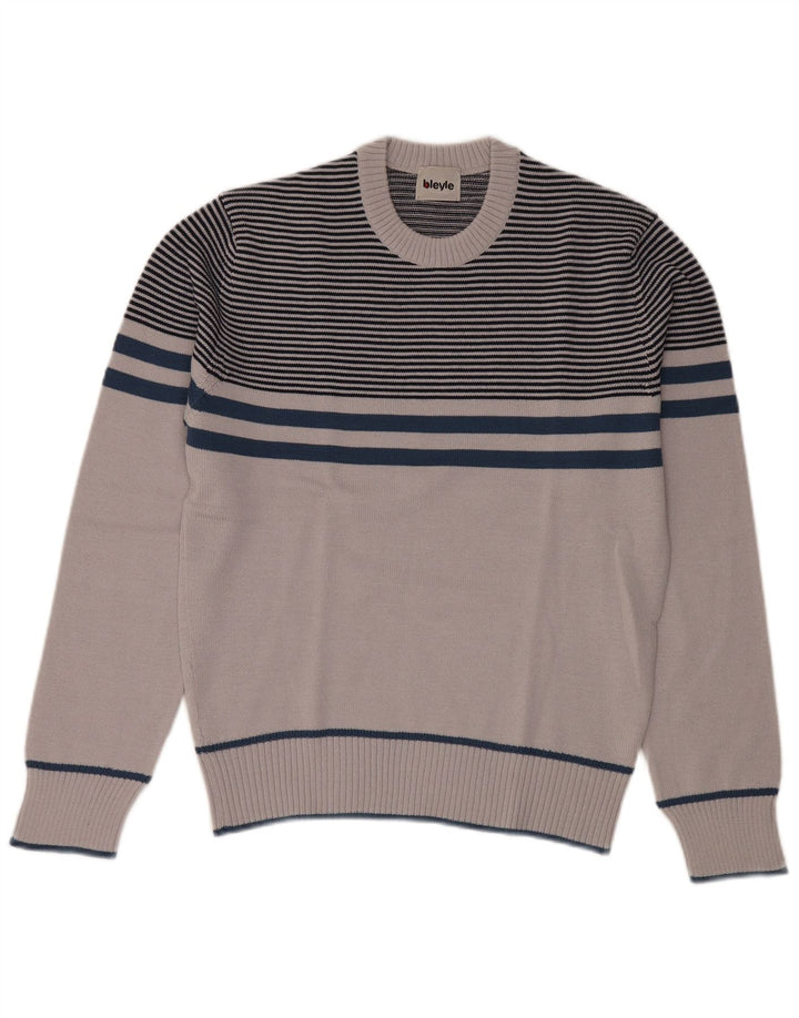 Bleyle Jersey de cuello redondo para hombre EU 50 Poliacrílico a rayas gris medio