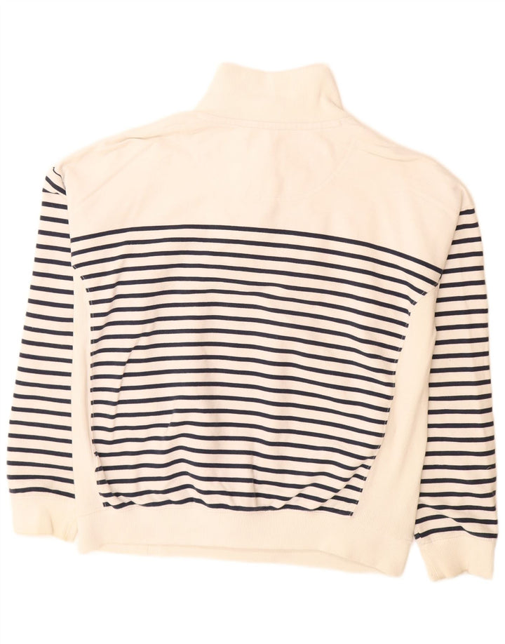 Fat Face - Sudadera para mujer, talla 40, tamaño mediano, color blanco roto, algodón a rayas