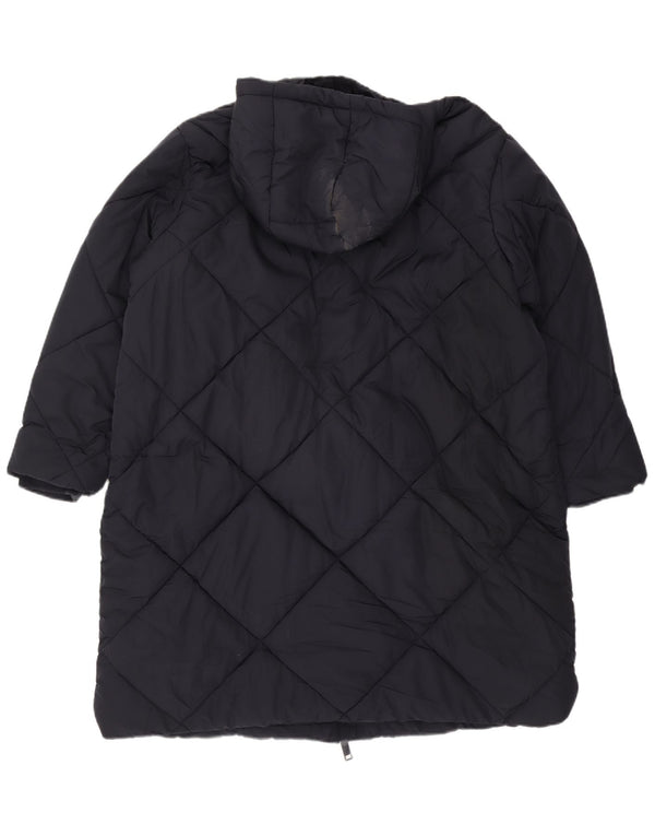 Marks & Spencer Abrigo acolchado con capucha para mujer UK 22 3XL Poliéster azul marino