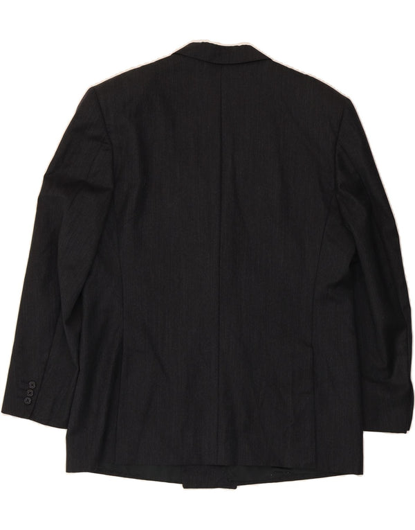 TRUSSARDI Mens Double Breasted Blazer Jacket UK 38 Medium Black Wool