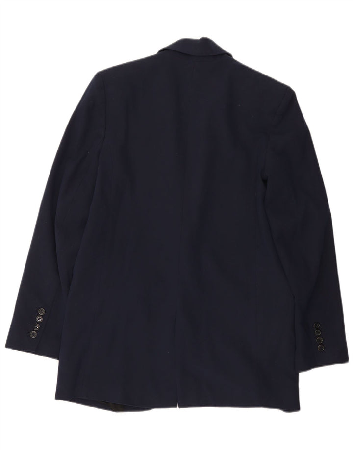 Zara Chaqueta Blazer De 1 Botón Para Mujer UK 6 XS Poliéster Azul Marino