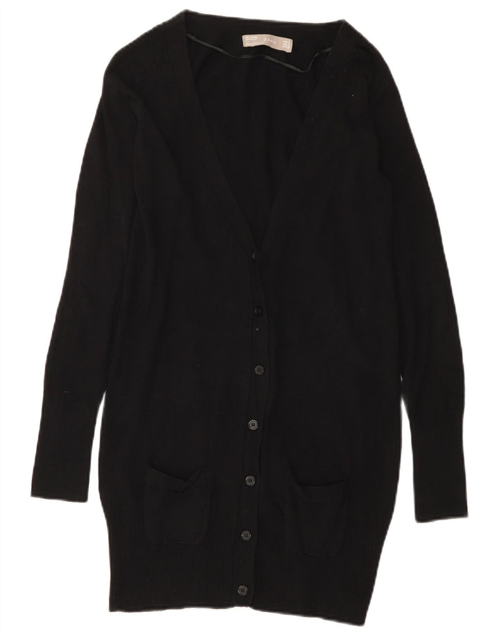 Zara Mujer Cárdigan Suéter UK 8 Small Negro