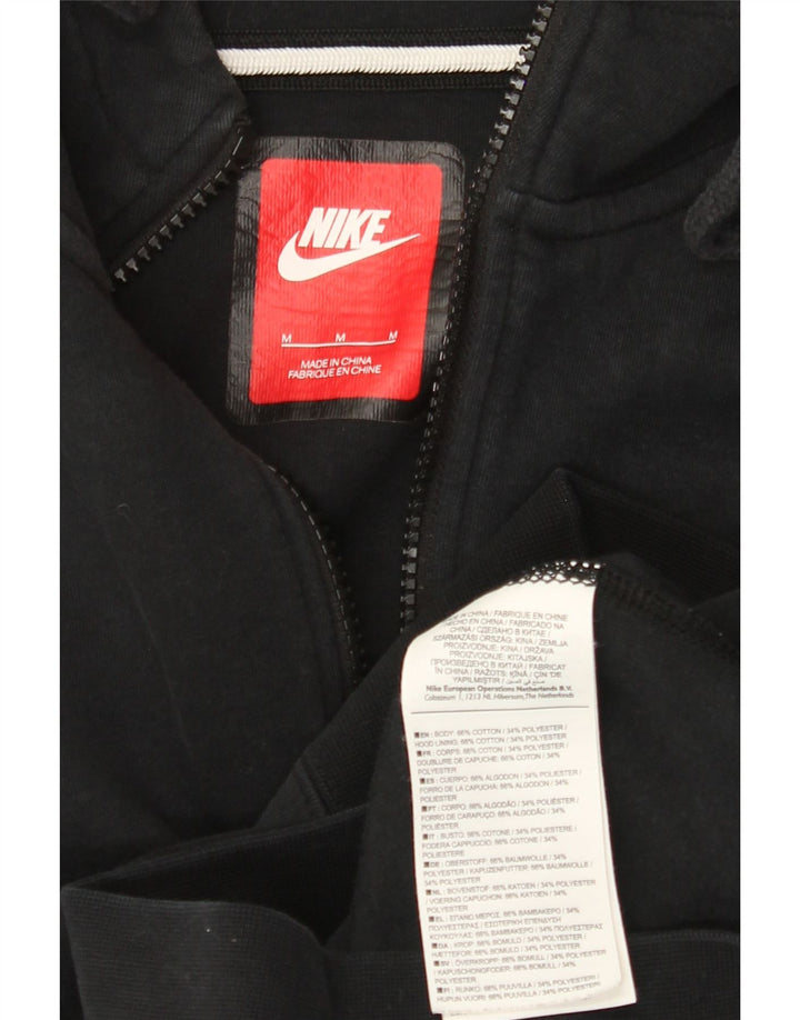 Nike - Sudadera con capucha y cremallera para hombre, tamaño mediano, algodón negro