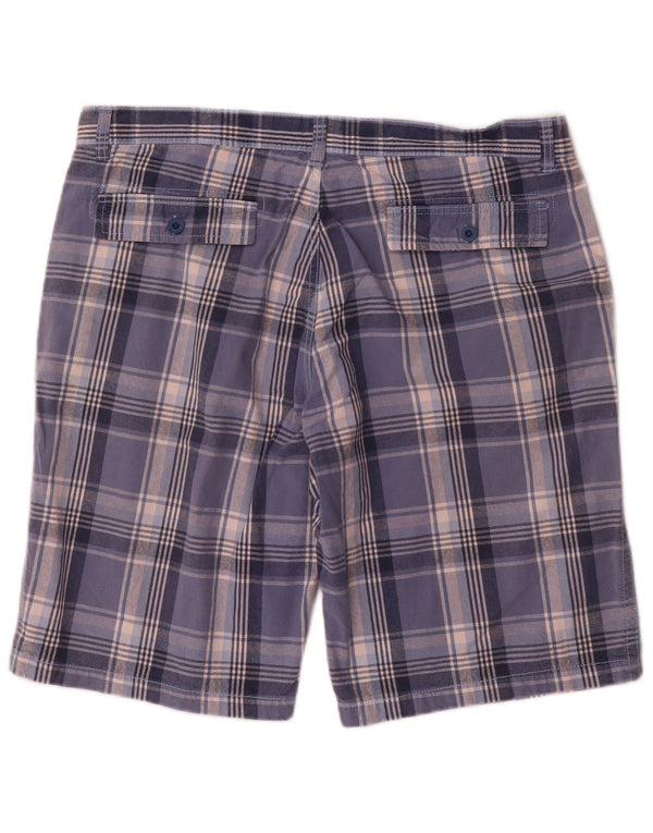 Gianmarco Venturi Pantalones cortos chinos para hombre W36 Algodón a cuadros azules grandes