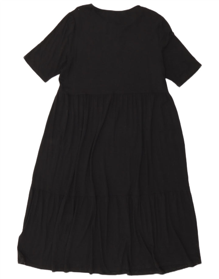 Marks & Spencer Maxi Vestido para Mujer UK 46 Grande Viscosa Negra