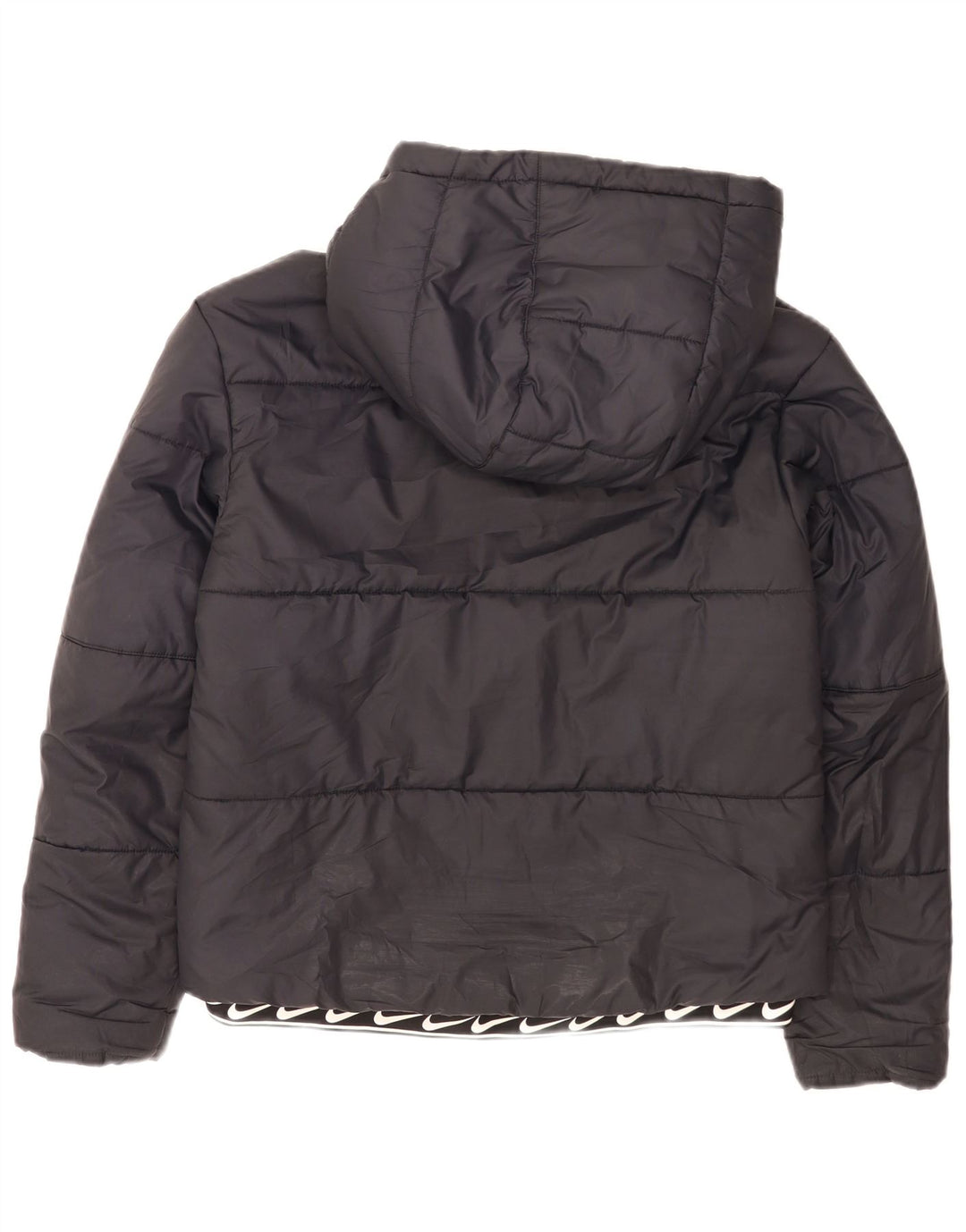 Nike - Chaqueta acolchada con capucha para mujer, talla S, poliéster negro