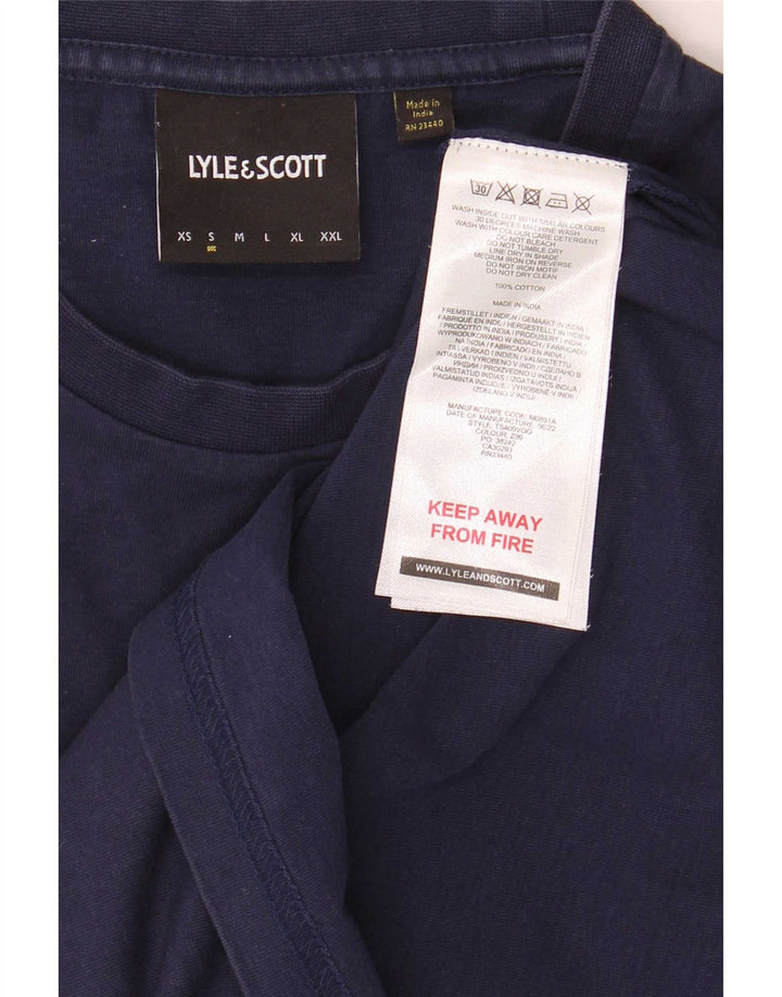 Lyle & Scott - Camiseta para hombre, talla pequeña, algodón azul marino
