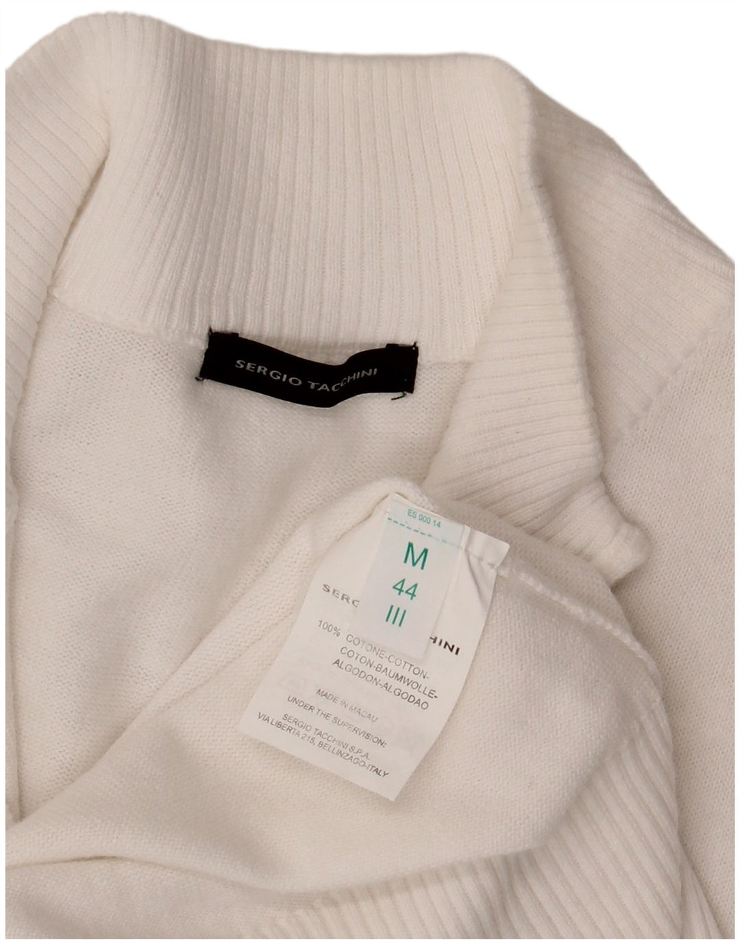 Sergio Tacchini Cárdigan Mujer IT 44 Medio Algodón Blanco