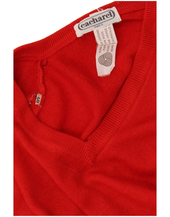 Cacharel Jersey para mujer con cuello en V IT 48 XL Lana roja