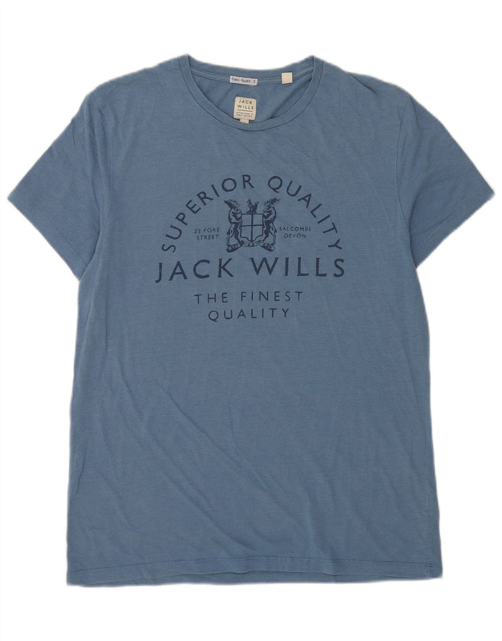 Jack Wills - Camiseta gráfica para hombre, talla pequeña, algodón azul