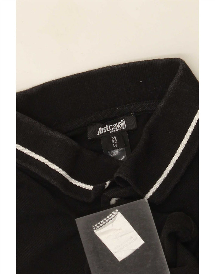Just Cavalli Polo para hombre IT 48 Small Algodón negro