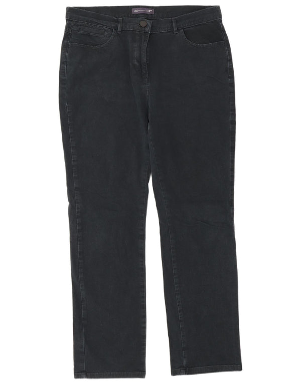 Marks & Spencer Vaqueros rectos para mujer UK 12 Medium W32 L29 Azul marino Algodón