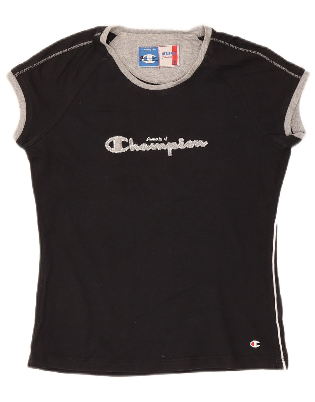 Champion Heritage Classics - Camiseta gráfica para mujer (talla 40), color negro