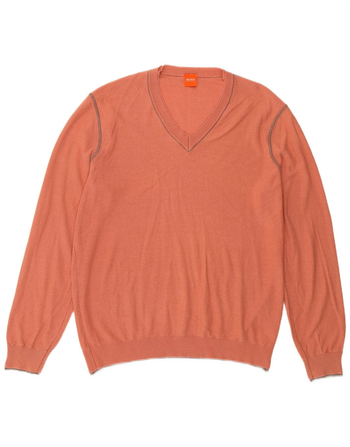 Hugo Boss Hombre | Jersey con cuello en V Rosa medio