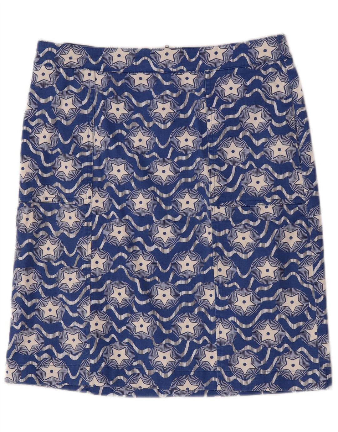 Falda recta con estampado abstracto para mujer de Boden UK 10 Small W30 Algodón azul