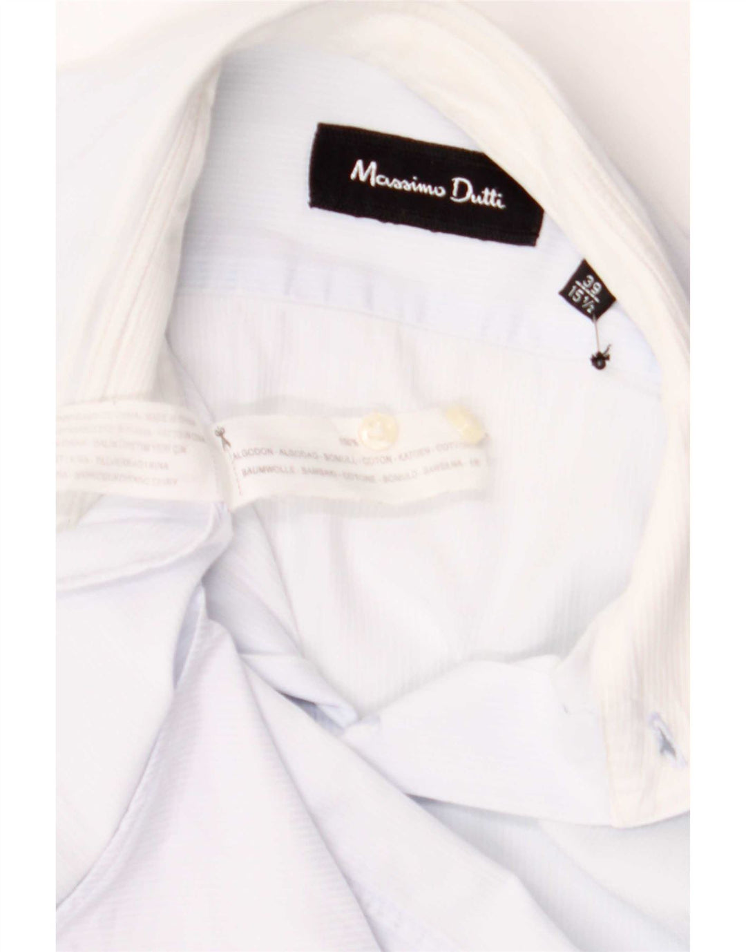 Camisa Massimo Dutti Hombre Talla 39 15 1/2 Azul Medio Algodón